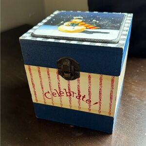 Christmas coasters. Celebrate wooden box